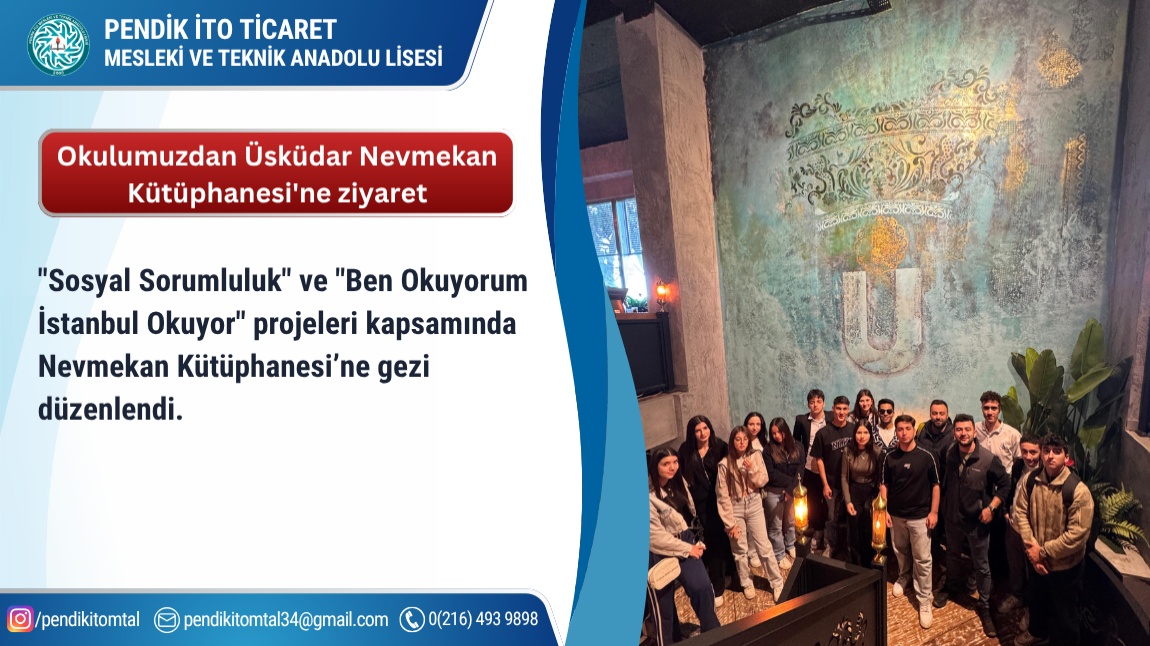 Üsküdar Nevmekan Kütüphanesi'ne ziyaret...