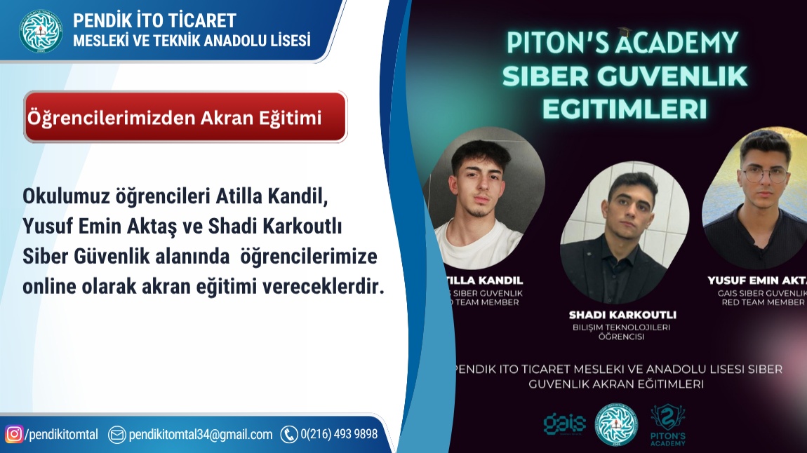 16 Mayıs- 21 Mayıs tarih aralığında öğrencilerimizin vereceği  akran eğitimlerimize bekliyoruz.
