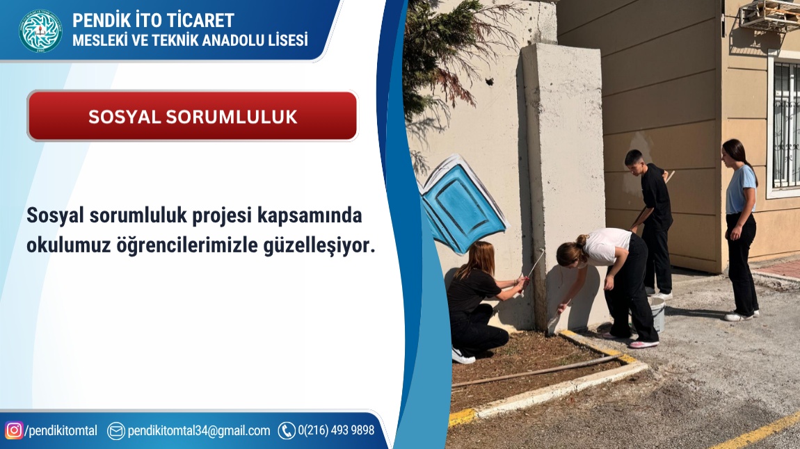 Sosyal sorumluluk çalışması kapsamında öğrencilerimiz okulumuzu güzelleştirme etkinliklerinde görev aldılar. 